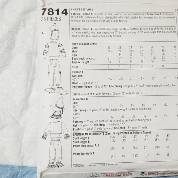 Simplicity costumes: Wizard of Oz, Tinman scarecro - Picture 3 of 4